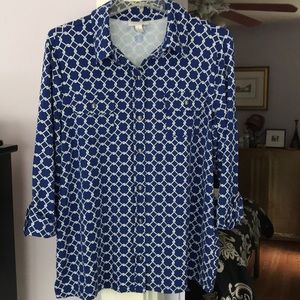 Charter Club Button-Down Blouse Size Large